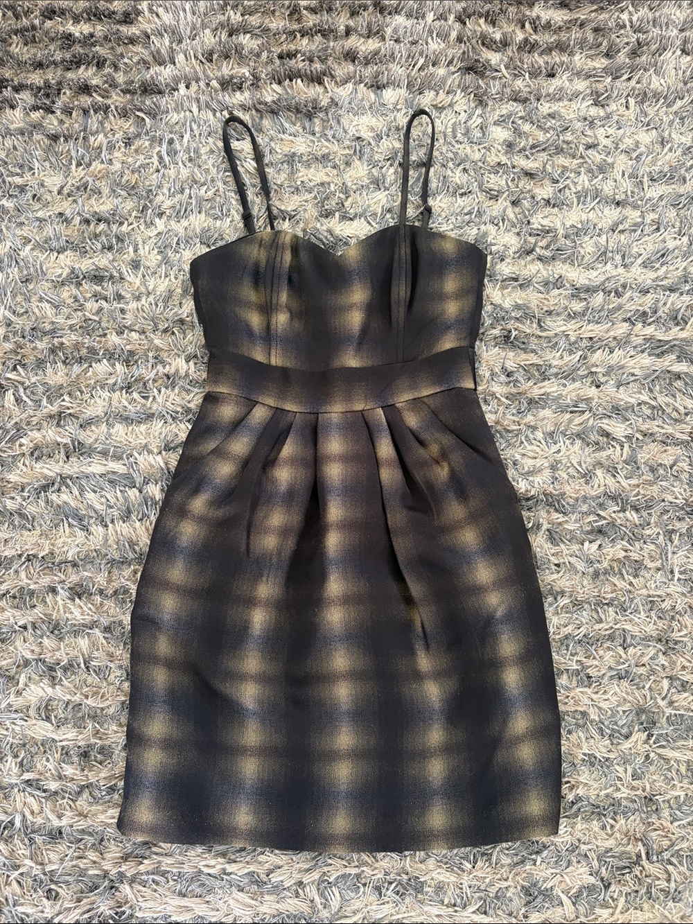 Elegant Pleated Mini Dress with Pockets Removable Straps Size 2